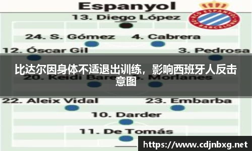 比达尔因身体不适退出训练，影响西班牙人反击意图