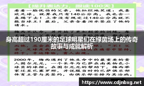 身高超过190厘米的足球明星们在绿茵场上的传奇故事与成就解析
